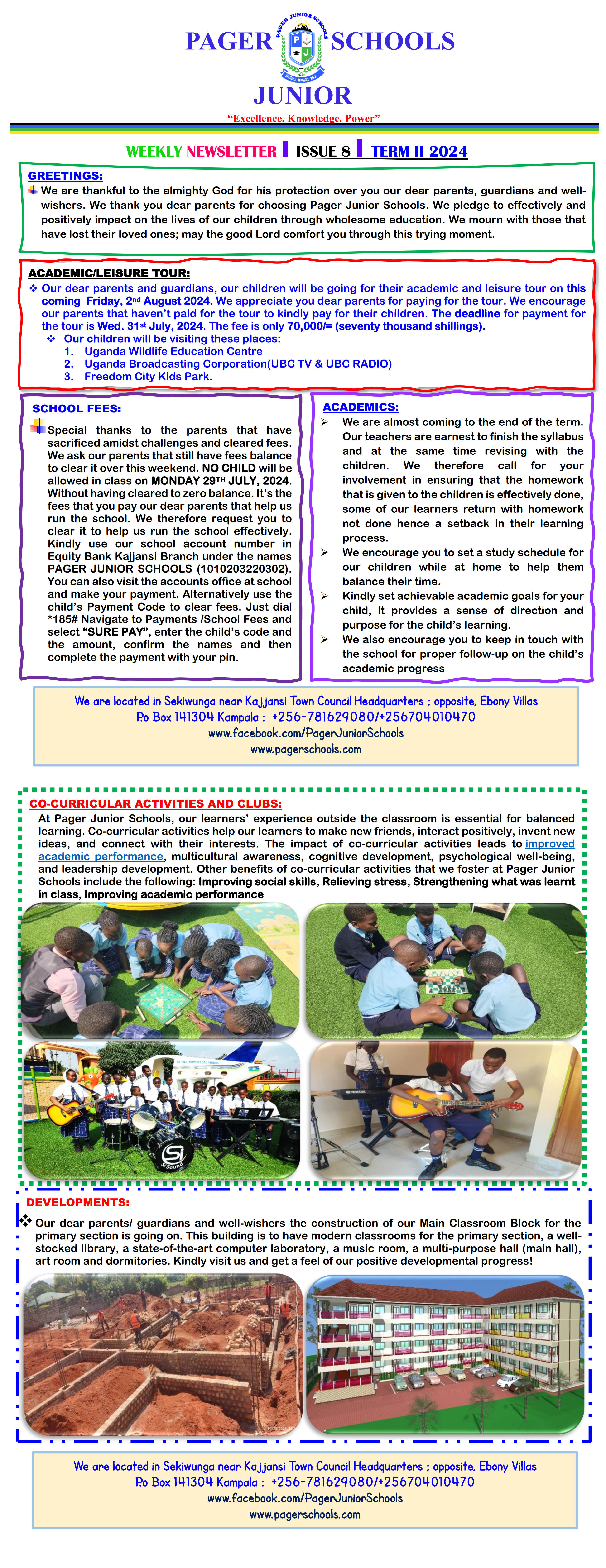 PJS WEEK 8 NEWSLETTER