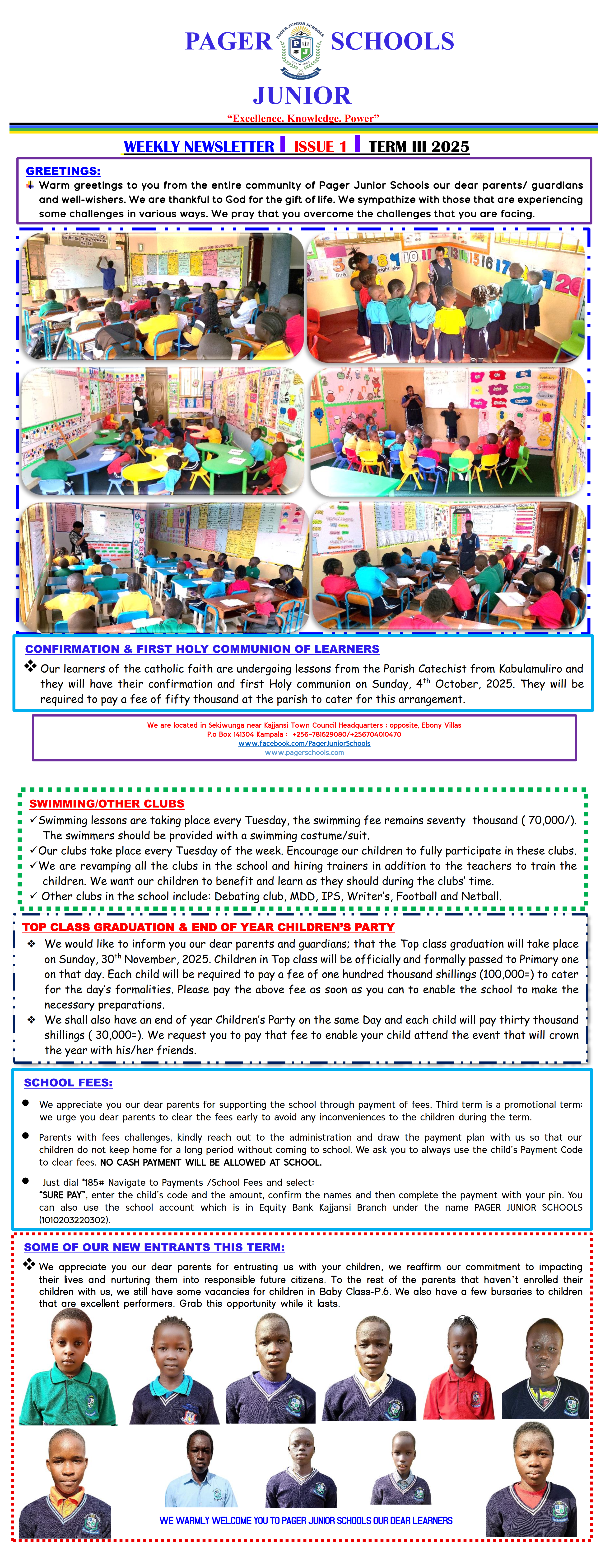 "PAJUS" WEEKLY NEWSLETTER ISSUE I TERM III 2025