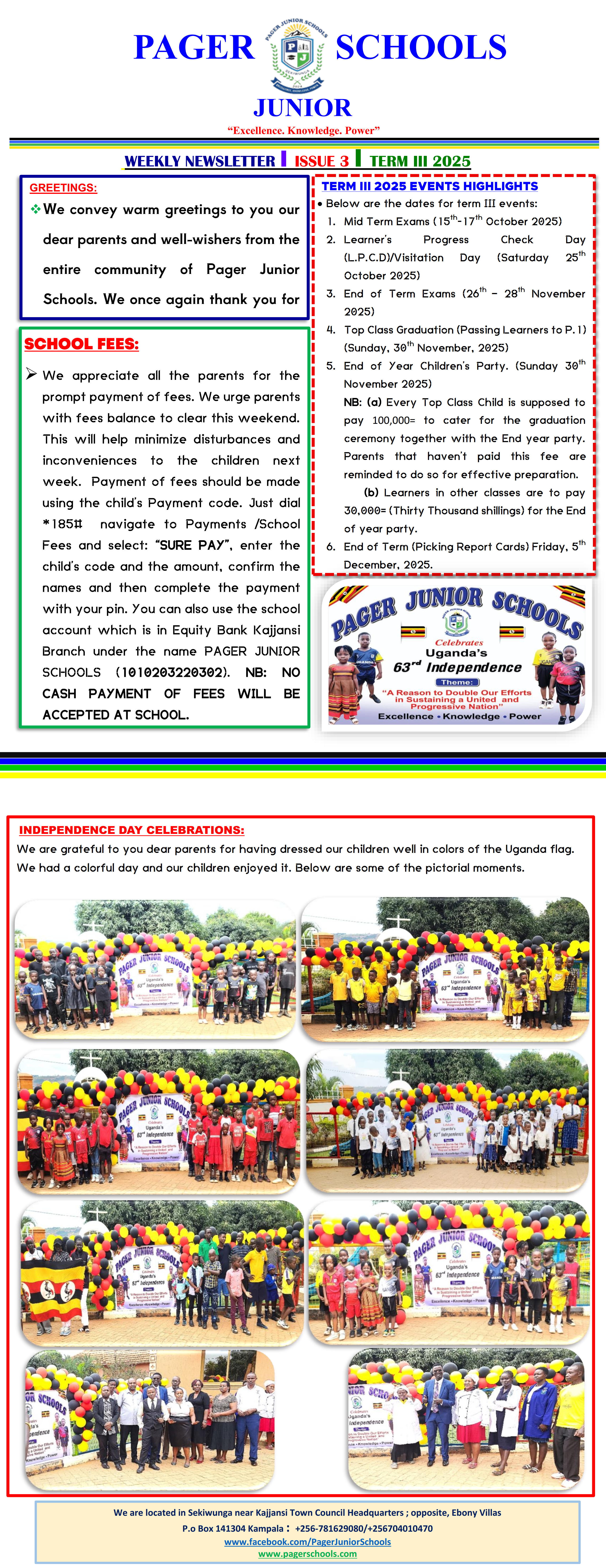 OUR WEEKLY NEWSLETTER ISSUE III TERM 3 2025